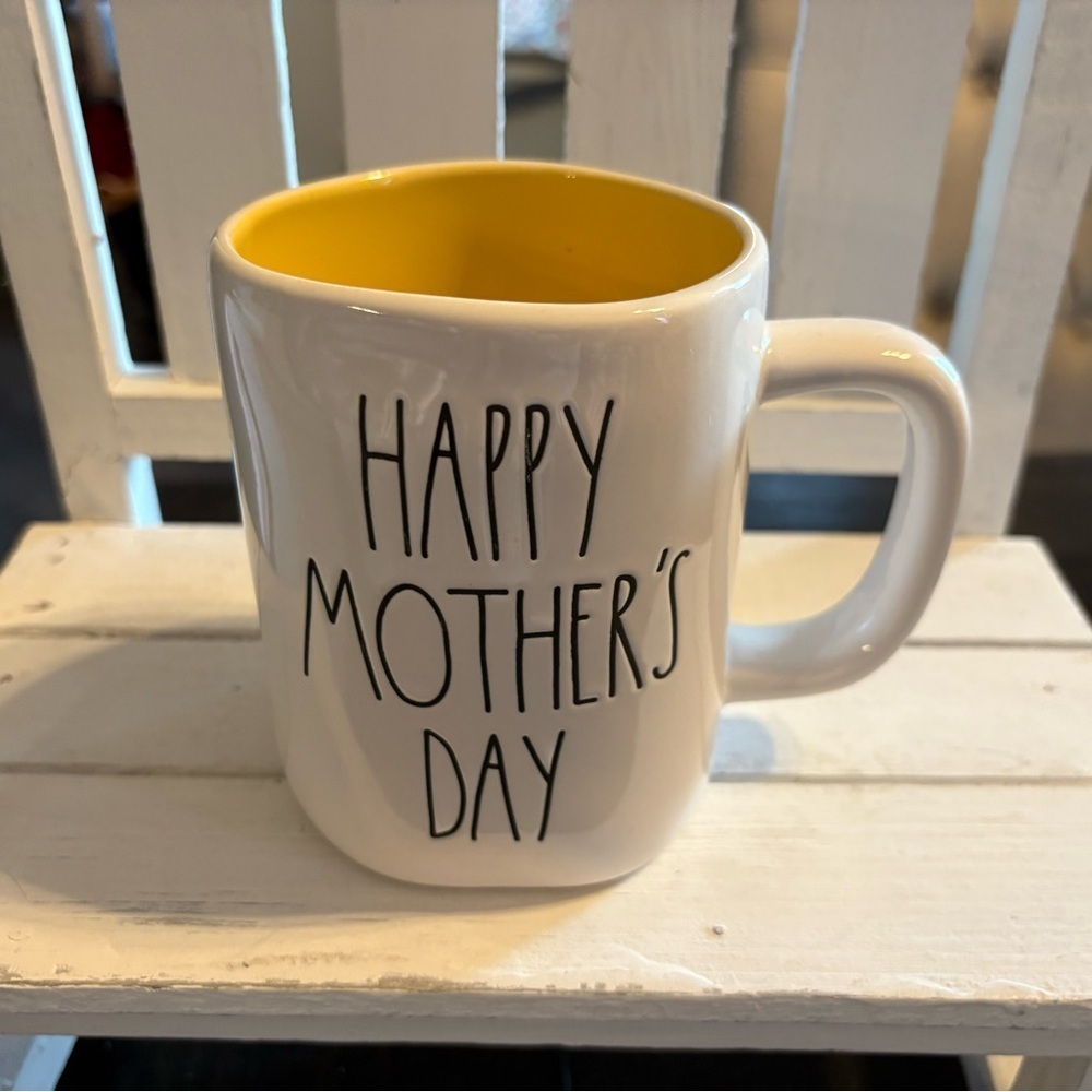 Rae Dunn White and Yellow Happy Mother's Day Mug
